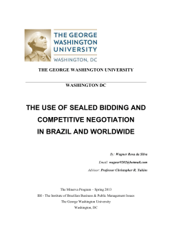 The Use of Sealed Bidding and Competitive Negotiation in Brazil