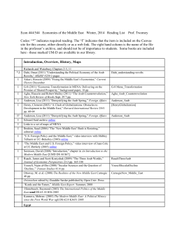 Econ 444 Economies of the Middle East