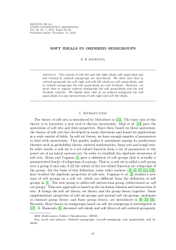 SOFT IDEALS IN ORDERED SEMIGROUPS 1