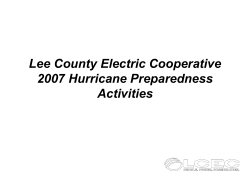 Lee County Electric Cooperative Hurricane Preparedness Plan