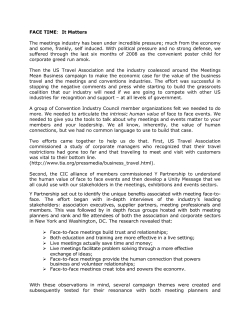 FACE TIME: It Matters - Events Industry Council