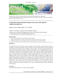 Comparative physico-chemical analysis of low