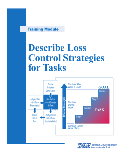 Describe Loss Control Strategies for Tasks