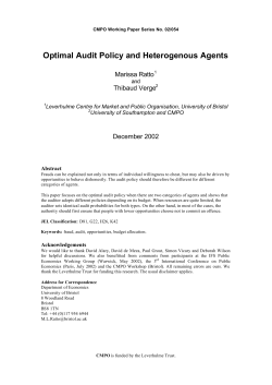 Optimal Audit Policy and Heterogenous Agents