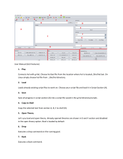 User Manual (GUI Features) 1. Play Connects hol with g