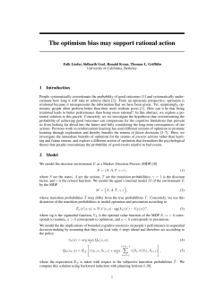 The optimism bias may support rational action