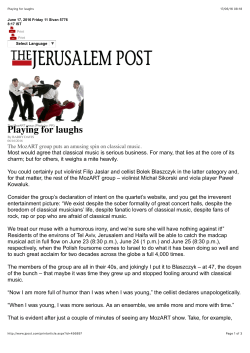 Playing for laughs
