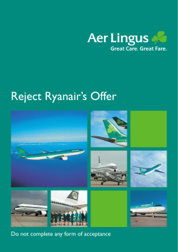 Reject Ryanair`s Offer - Corporate