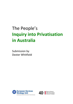 Privatisation in Australia - The European Services Strategy Unit