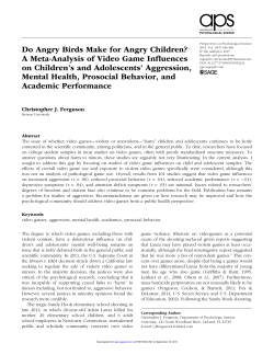 Do Angry Birds Make for Angry Children? A Meta