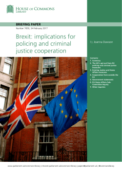 Brexit: implications for policing and criminal justice cooperation