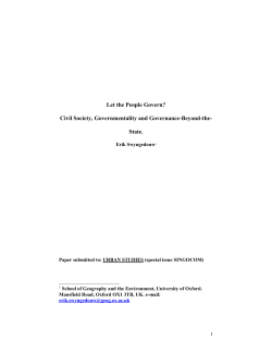 Let the People Govern? Civil Society, Governmentality and