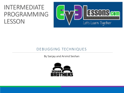 INTERMEDIATE PROGRAMMING Lesson