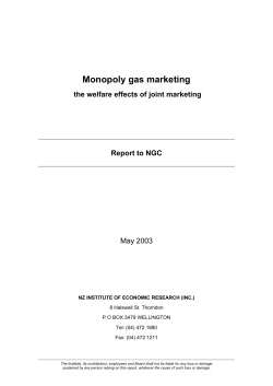 NGC NZIER - Monopoly gas marketing