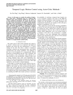 Temporal Logic Motion Control Using Actor-Critic Methods