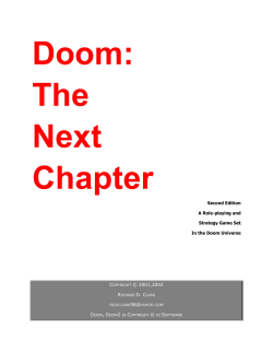 Second Edition A Role-playing and Strategy Game Set In the Doom