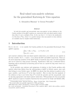 Real-valued non-analytic solutions for the generalized - DM