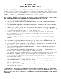 Bryan Swim Team Parent/ Spectator Code of Conduct