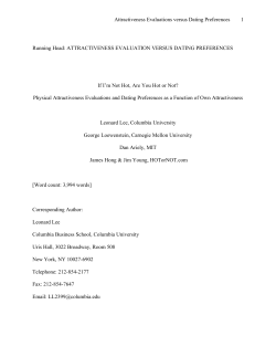 Attractiveness Evaluations versus Dating Preferences 1 Running