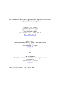 New challenges for developing country suppliers in global clothing