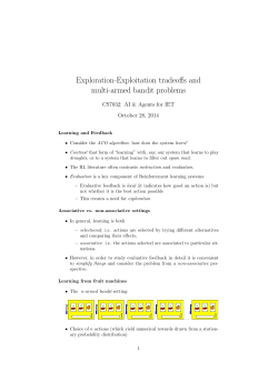 Exploration-Exploitation tradeoffs and multi