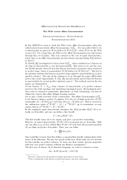 ARithmetische Geometrie OberSeminar Programmvorschlag: Peter