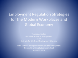 Employment Regulation Strategies for the Modern Workplaces and