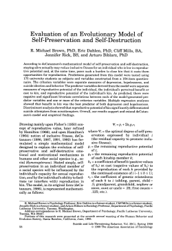 Evaluation of an Evolutionary Model of Self