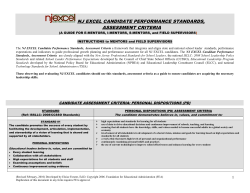 nj excel candidate performance standards, assessment