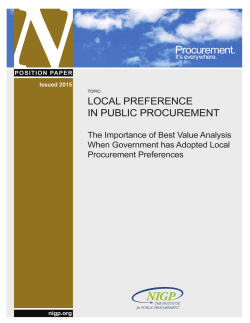 Local Preference in Public Procurement