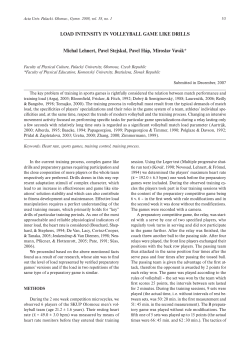 LOAD INTENSITY IN VOLLEYBALL GAME LIKE