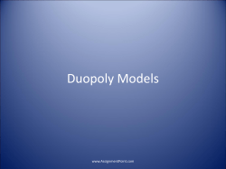 Duopoly models in economics