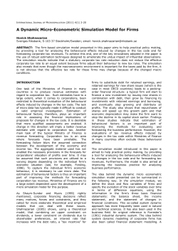 A Dynamic Micro-Econometric Simulation Model for Firms