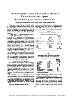 The Anti-leukemic Action of Combinations of Certain Known Anti