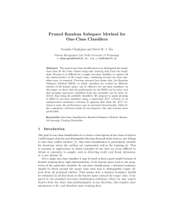 Pruned Random Subspace Method for One