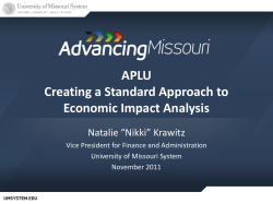 APLU Creating a Standard Approach to Economic Impact Analysis