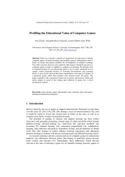 Profiling the Educational Value of Computer Games