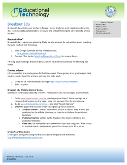 Breakout Edu - Blue Valley Schools