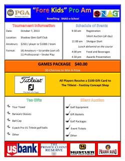 All Players Receive a $100 Gift Card to The Titleist