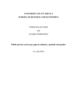 UNIVERSITY OF JYV&Auml;SKYL&Auml; SCHOOL OF BUSINESS AND