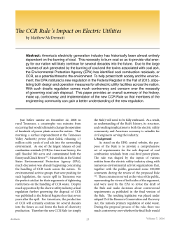 The CCR Rule`s Impact on Electric Utilities