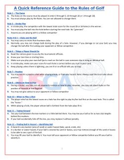 Short Version of the Rules of Golf
