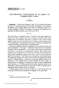 the principal type-scheme of an object in combinatory logic