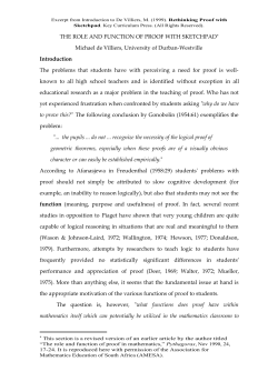 THE ROLE AND FUNCTION OF PROOF WITH