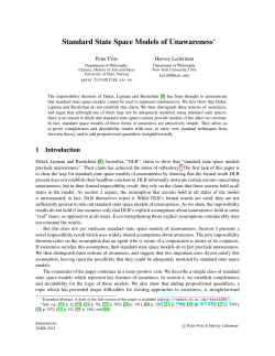 Standard State Space Models of Unawareness