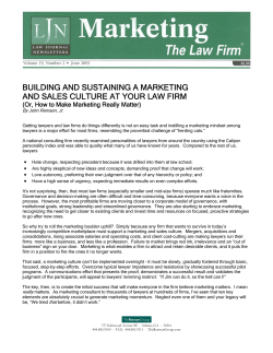 building and sustaining a marketing and sales culture at your law