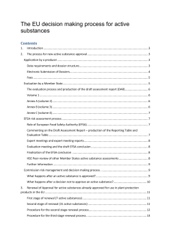 The EU decision making process for active substances