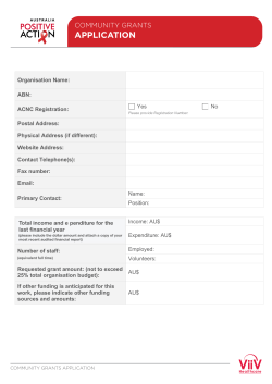 application - ViiV Healthcare Australia