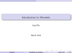 Introduction to Wavelets