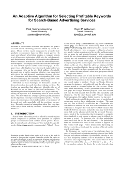 An Adaptive Algorithm for Selecting Profitable Keywords for Search
